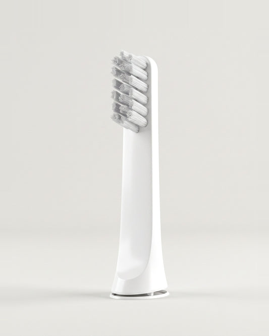 PulseONE Gentle Touch head in White, three-quarter view